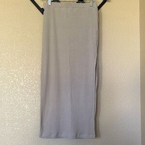 Princess Polly Ribbed Gray/Beige Pencil Skirt